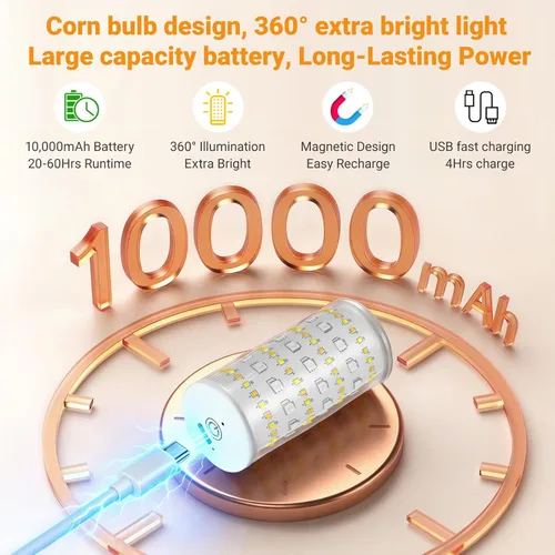 Miniatura 4 de Juego de dos apliques de pared accionados por batería, luz de pared inalámbrica con bombilla magnética recargable RGB de 10000mAh, aplique de pared
