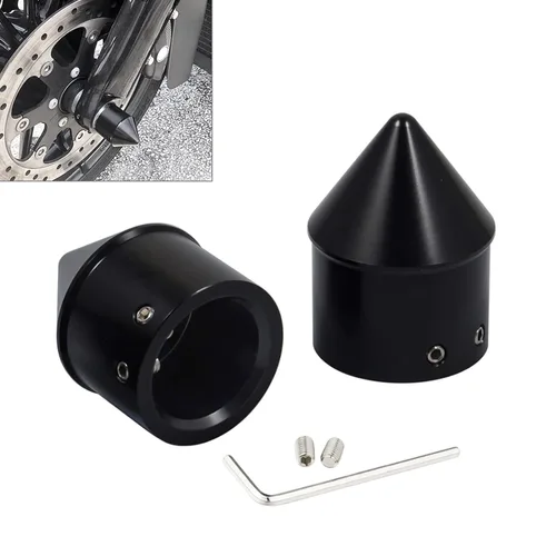 Miniatura 8 de Benlari Cubiertas negras para tuercas de eje delantero para Harley, tapas de tuerca de eje CNC compatibles con Harley Davidson Touring Sportster