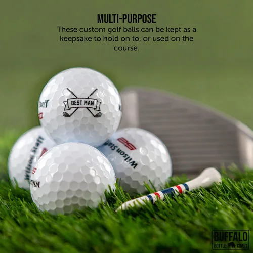 Miniatura 4 de Wilson - Funda de 3 pelotas de golf personalizadas para hombres, regalo de padrinos de boda, regalos para el padre de la novia, diseño personalizado