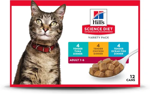 Miniatura 19 de Hill's Science Diet Adulto 1-6, Nutrición Premium para Adultos 1-6, Alimento Húmedo para Gatos, Pollo Picado, Lata de 5 oz, Caja de 24