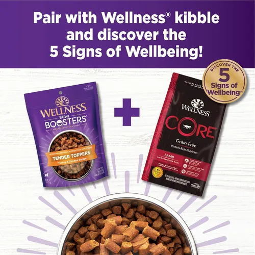 Miniatura 6 de Wellness Bowl Boosters Tender Toppers - Decoración de comida para perros para razas pequeñas, medianas y grandes, sin granos, natural, receta