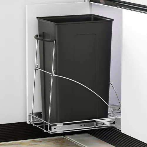 Insputer Bote de basura extraíble debajo del gabinete, requiere gabinete de 13 pulgadas de ancho x 18 pulgadas de profundidad, kit de cubo de basura