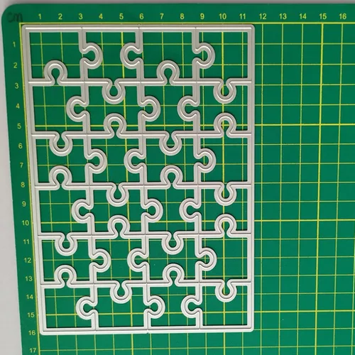 Miniatura 9 de hinana Marco rectangular de rompecabezas troquelados de metal, plantillas de corte de fondo de rompecabezas rectangulares para manualidades, álbumes