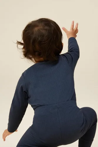 Miniatura 15 de MORI Body unisex de manga larga para bebé de viscosa de bambú y algodón orgánico, cómodo mameluco para niños y niñas
