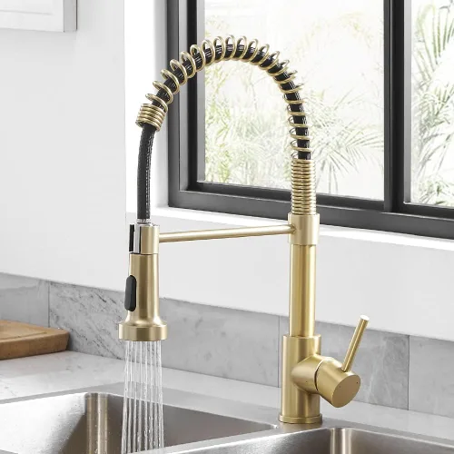 Miniatura 15 de Grifo de cocina sin contacto con rociador extraíble, luz LED, grifo de fregadero de cocina de una sola manija, sensor de movimiento, manos libres, A