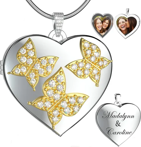 Fanery sue Collar con medallón de corazón que sostiene fotos, collares personalizados con foto personalizada, con imagen en el interior, girasol,