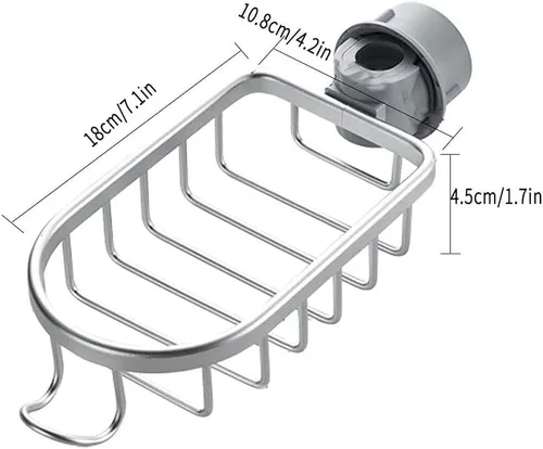 Miniatura 7 de Organizador de ducha ajustable de 2 piezas, estantes de ducha sin perforaciones, barra deslizante, estante de almacenamiento de ducha esquinero