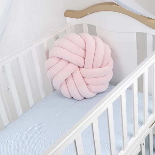 Miniatura 7 de Cyprinus Carpio Almohada creativa con nudo de bola de rosa, cojín de flor para sofá, almohada lumbar, decoración (rosa-C)