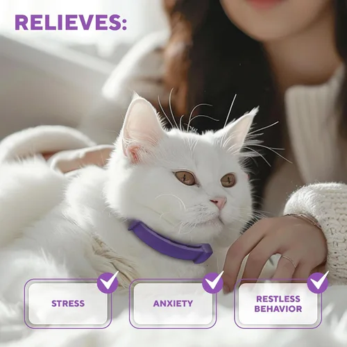 Miniatura 4 de Collar calmante para gatos y productos antiansiedad para mascotas, collares de feromonas calmantes felinas y alivio del estrés para gatos, ayuda