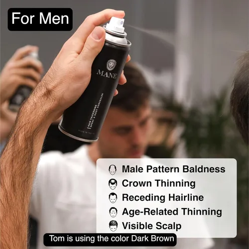 Miniatura 6 de Mane Spray micromineral para engrosar el cabello y espray de retoque de raíces, volumen instantáneo y cobertura de raíces para cabello fino o fino