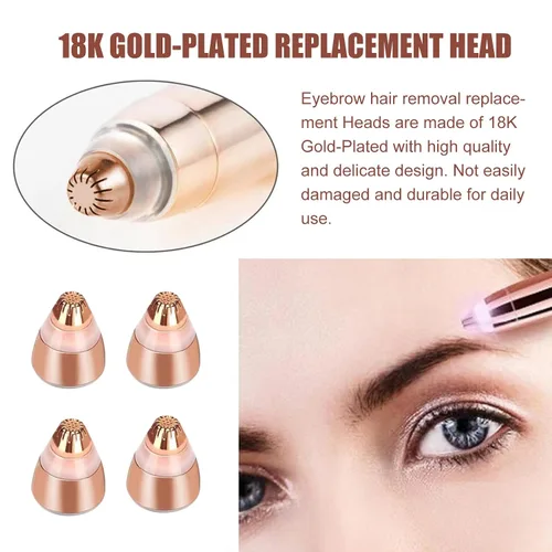 Miniatura 3 de Paquete de 4 cabezales de repuesto impecables, herramienta de repuesto para quitar el vello facial para mujeres, acabado suave facial con cepillo