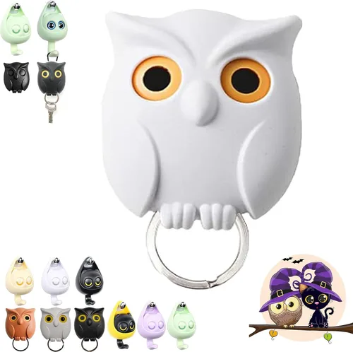 Miniatura 11 de Llavero de búho nocturno, llaves de soporte para llaves, llave de pared magnética de búho nocturno, lindo soporte para llaves de búho, creativo y 3