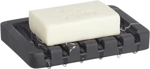 Miniatura 2 de INIUNIK Jabonera autodrenante – Bandeja para jabón con aspecto de mármol, caja de ahorro para esponja para baño, ducha, cocina, color negro