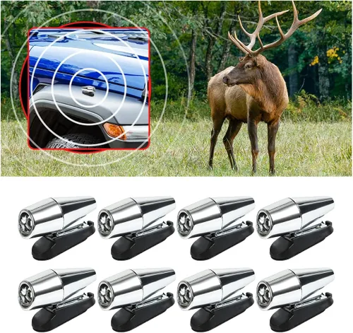Miniatura 10 de 8sanlione Silbato de advertencia de ciervos para automóvil con cintas adicionales, paquete de 4 dispositivos repelentes de silbatos de ciervos