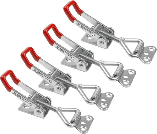 Miniatura 13 de Powertec 4PK Abrazadera de palanca, capacidad de 500 libras (226.79 kg), 225D, abrazaderas horizontales de liberación rápida con punta de presión