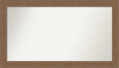 Miniatura 384 de Amanti Art Espejo de baño marrón para sobre el fregadero, 25 x 25 pulgadas, hecho a medida, espejo de tocador cuadrado marrón medio, marco de madera