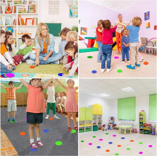 Miniatura 8 de Marcadores de puntos de polietileno para suelo de gimnasio de 4.72 pulgadas, 6 pulgadas, 9 pulgadas, 24 unidades, puntos de goma antideslizantes