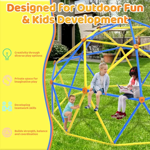 Miniatura 4 de Gardenature - Cúpula de escalada de 10 pies, gimnasio de jungla al aire libre para niños, cúpula geométrica para escalar con soporte de 880 libras