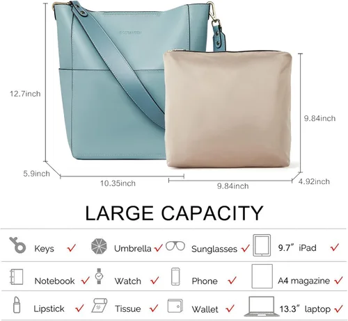 Miniatura 4 de BOSTANTEN - Bolsos de cuero al hombro tipo balde para mujer