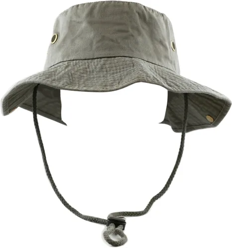 Miniatura 6 de The Hat Depot - Sombrero de safari, de algodón lavado a la piedra, de ala ancha, plegable, doble cara y sombrero de pesca 2. Algodón - Oliva