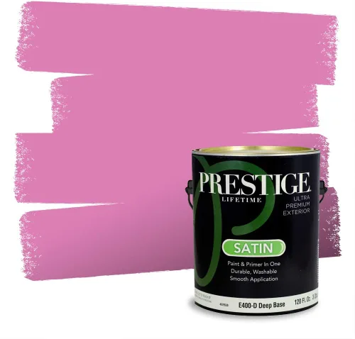 Miniatura 767 de Prestige Paints Pintura exterior e imprimación en uno, 1 galón, plano, coincidencia comparable de Valspar* Amber Rose*