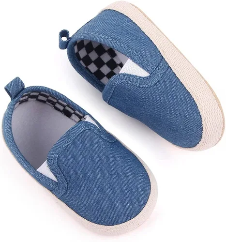 Miniatura 3 de haozaye Zapatos de lona para bebés, niñas y niños, suela suave, mocasines para cuna, zapatos casuales Austin para niños pequeños, mocasines planos