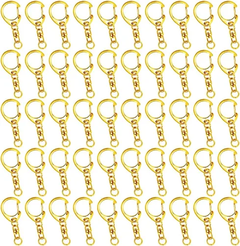 Miniatura 8 de 50 piezas Roctee - Gancho giratorio para cordón con llaveros, ganchos de metal para llavero de cordón, para manualidades, cierre de langosta