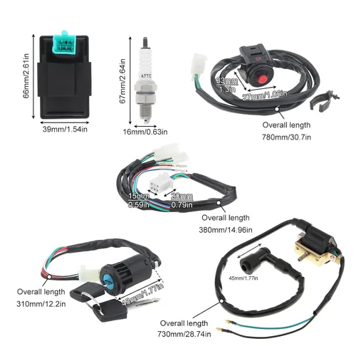 Miniatura 2 de Windance Juego de arnés de cables de encendido para motocicleta, arnés de cableado para interruptor de parada del motor, bobina de encendido Cdi Box