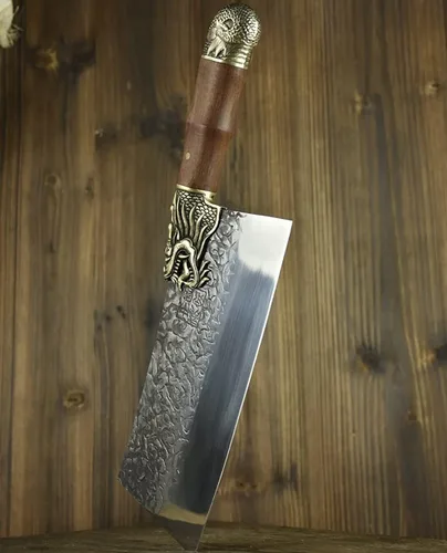 Miniatura 2 de Cuchillo de carne, cuchillo de cocina forjado a mano de 8.3 pulgadas, cuchillo de cocina de hoja afilada, cuchillo de cocina Longquan de China