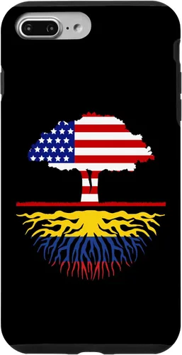 Miniatura 12 de Funda para iPhone 12 mini con diseño de raíces colombianas cultivadas en Estados Unidos y Colombia, con bandera de Estados Unidos