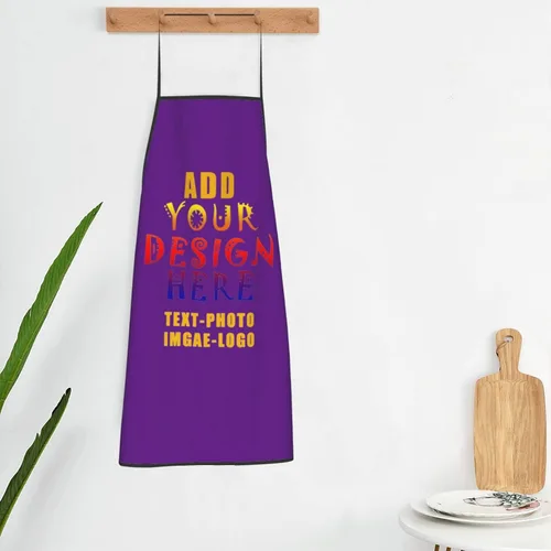 Miniatura 6 de Delantales personalizados para añadir nombre, logotipo, texto, foto, diseño de imagen, delantal de chef para grandes regalos Púrpura