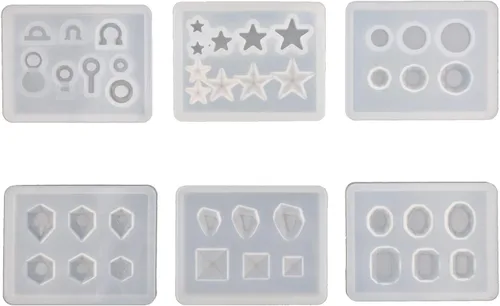 Miniatura 9 de Molde de silicona para formas de joyas para moldear, moldes de resina para aretes de oreja, moldes de resina epoxi (4 unidades)
