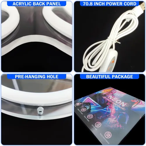 Miniatura 7 de Letrero de Neón de Zapatilla Deportiva, Letreros de Neón de Zapatos Deportivos para Pared, Luces LED de Neón Regulables para Niños, Dormitorio