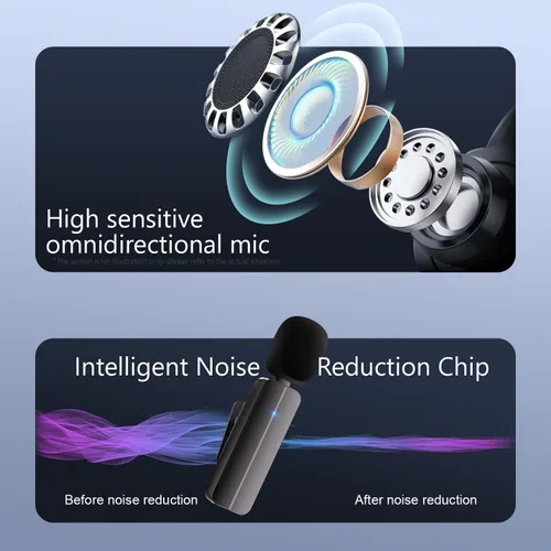 Miniatura 4 de Paquete de 2 micrófonos inalámbricos mini Lavalier de solapa para iPhone, teléfono Android (2 en 1) - micrófonos duales inalámbricos con clip de 65