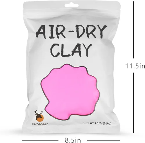 Miniatura 5 de Cutedeer Arcilla Seca al Aire Rosa, Arcilla de Modelado de Espuma de 1.1 lb, Suave y Blanda para Moldear para Niños y Adultos, Suministros de Slime
