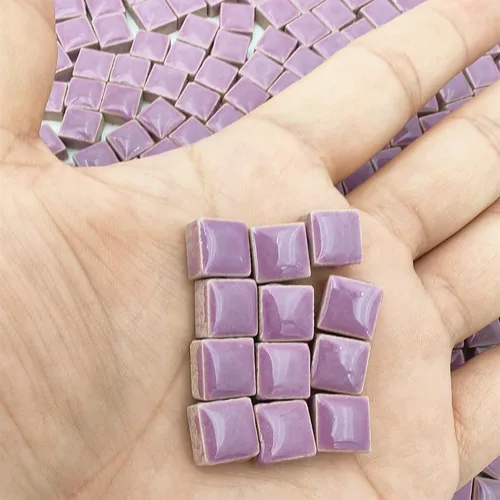Miniatura 2 de 500 PCS / 1.1 LB Azulejos de Mosaico Cuadrados de Cerámica, 0.4 x 0.4 pulgadas Hechos a Mano para Hacer Micro Azulejos de Mosaico Creativos