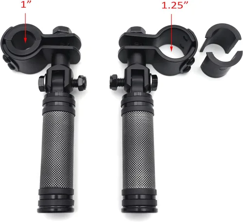 Miniatura 4 de Clavija de pie redonda negra con abrazadera de 0.984 in 1.260 in compatible con YAMAH XV250 XV400 Virage [P/N: MT216-049+216-096-BK]