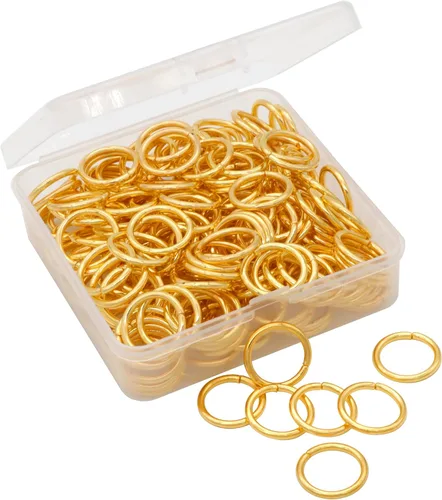 Miniatura 16 de 100 anillos de salto abiertos de 0.71 pulgadas, conectores de joyería de bronce para hallazgos de joyería, suministros de fabricación, pulseras