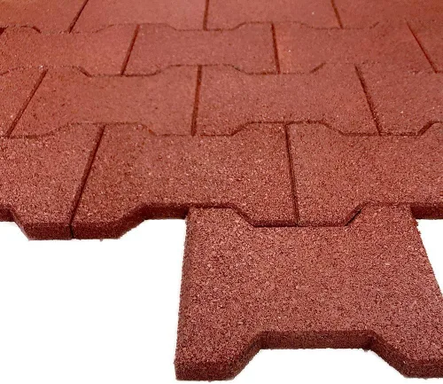 Miniatura 6 de Playsafer Adoquines de Goma para Jardín de ¾" Azulejos de Seguridad Entrelazados para Cubiertas, Patios, Senderos y Jardines - 40 Azulejos - 12 Pies