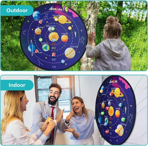Miniatura 3 de BooTaa Tablero de dardos grande de 29 pulgadas para niños, tablero de dardos para niños con bolas adhesivas, juguetes para niños y niñas