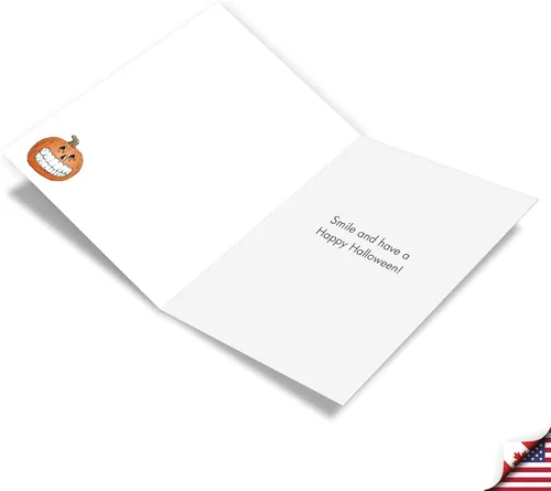 Miniatura 2 de NobleWorks - Juego de 12 divertidas tarjetas de felicitación de Halloween con sobres de 5 x 7 para hombres, mujeres 1x12 diseños - Calabaza