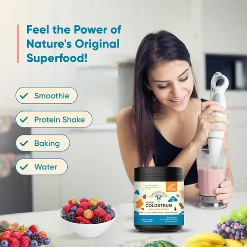 Miniatura 7 de Sandhu's Suplemento de limpieza intestinal de 15 días y calostro bovino puro en polvo para humanos, 30 porciones para mujeres y hombres, apoya