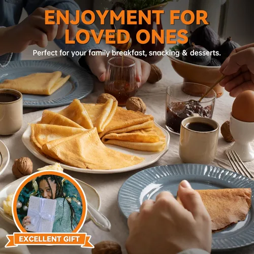 Miniatura 6 de Baker's Friend Crepera Instantánea con Mango, Máquina Eléctrica para Hacer Crepas, Crepera Eléctrica, Superficie de Cocción Antiadherente de 8