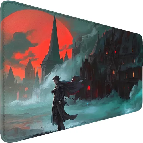 Miniatura 10 de MTG - Tapete de juego con bordes cosidos, alfombrillas MTG para MTG DTCG CCG RPG Trading Card de 24 x 14 pulgadas, alfombrillas de juego TCG