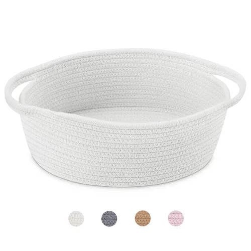 Miniatura 34 de ABenkle Cesta Pequeña con Asas - Contenedor de Almacenamiento Tejido de Cuerda Decorativo Duradero Cubo Organizador de Estante, Cesta de Regalo