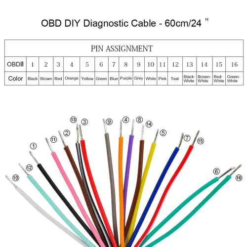 Miniatura 7 de iKKEGOL OBD OBDII J1962 - Conector hembra para abrir el cable, cable de extensión de diagnóstico OBD OBD2, coleta, adaptador USB Mobley DIY