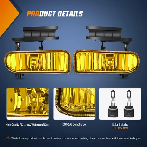 Miniatura 2 de Nilight - Juego de luces antiniebla compatible con Chevy Silverado 1999 2000 2001 2002 1500 2500 2001-2002 3500 Chevy Silverado 2000-2006 Suburban