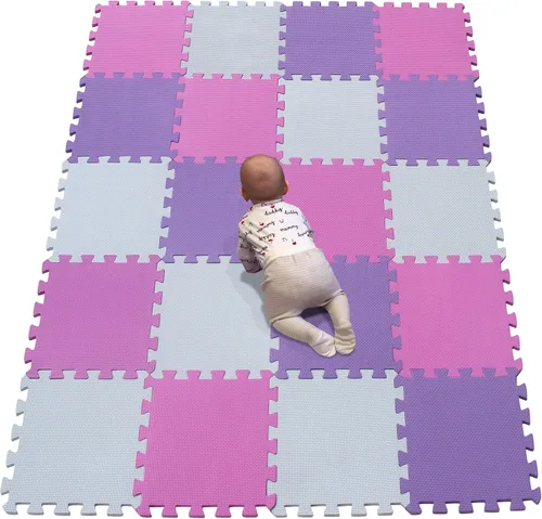 Miniatura 16 de YIMINYUER Alfombra de juego para bebé, 20 piezas de rompecabezas de espuma EVA suave para ejercicio y yoga, alfombrilla no tóxica portátil para sala