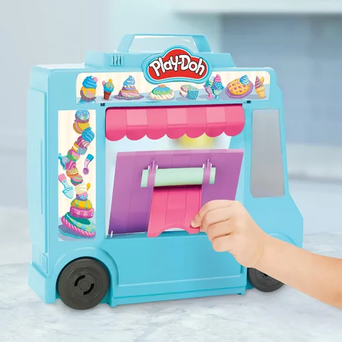 Miniatura 5 de Play-Doh Kitchen Creations Juguete Camión de Helados Playset para Niños, 20 Accesorios de Cocina de Juguete, 5 Colores, Juguetes Preescolares