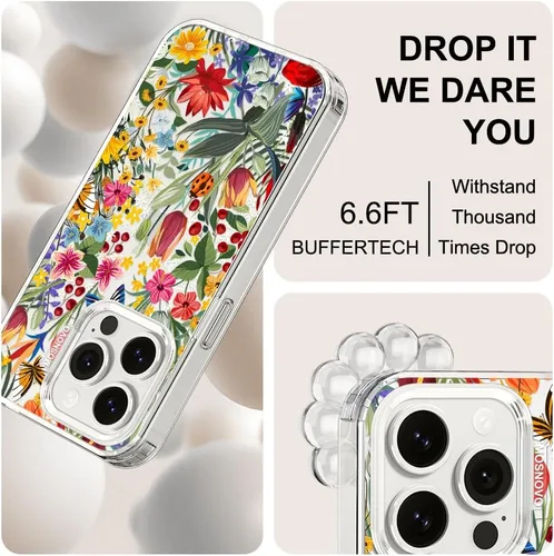 Miniatura 5 de MOSNOVO Funda para iPhone 15 Pro, [Buffertech Protección contra Caídas de Grado Militar de 6.6 pies] [Tecnología Anti Desprendimiento] Funda Claro